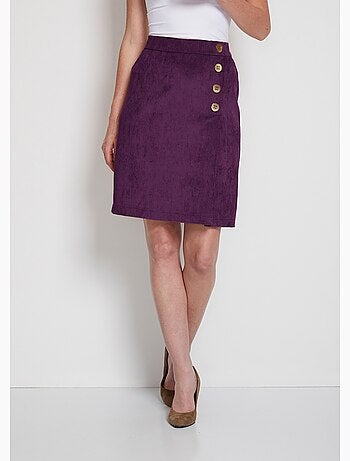 Falda corta efecto cruzado de terciopelo - Afibel