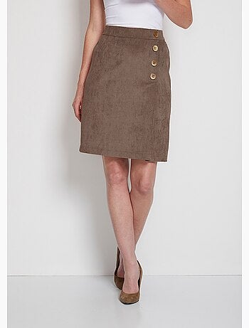 Falda corta efecto cruzado de terciopelo - Afibel