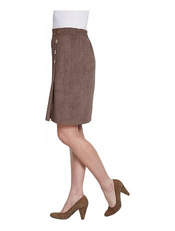 Falda corta efecto cruzado de terciopelo - Afibel