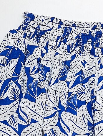 Falda corta estampada con volantes