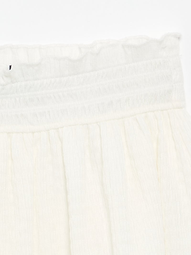 Falda corta estilo patinadora con pantalón corto integrado Blanco - Kiabi