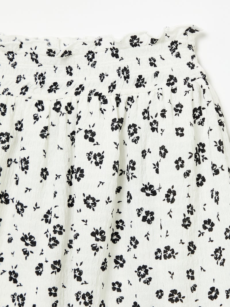 Falda corta estilo patinadora con pantalón corto integrado Blanco - Kiabi