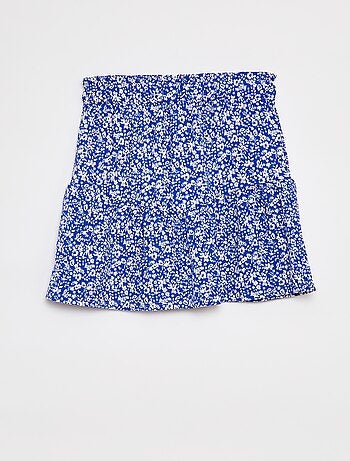 Falda corta evasé de flores