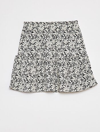 Falda corta evasé de flores