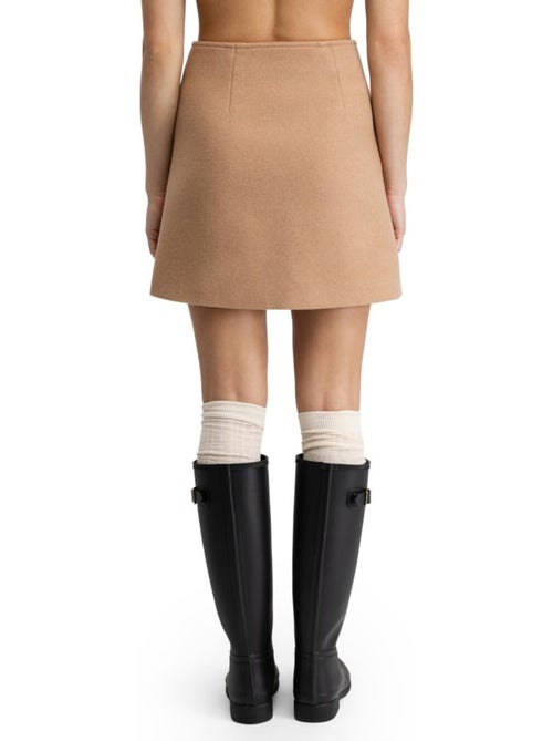 Falda corta lana mujer mujer tivoli-w sand - Kiabi