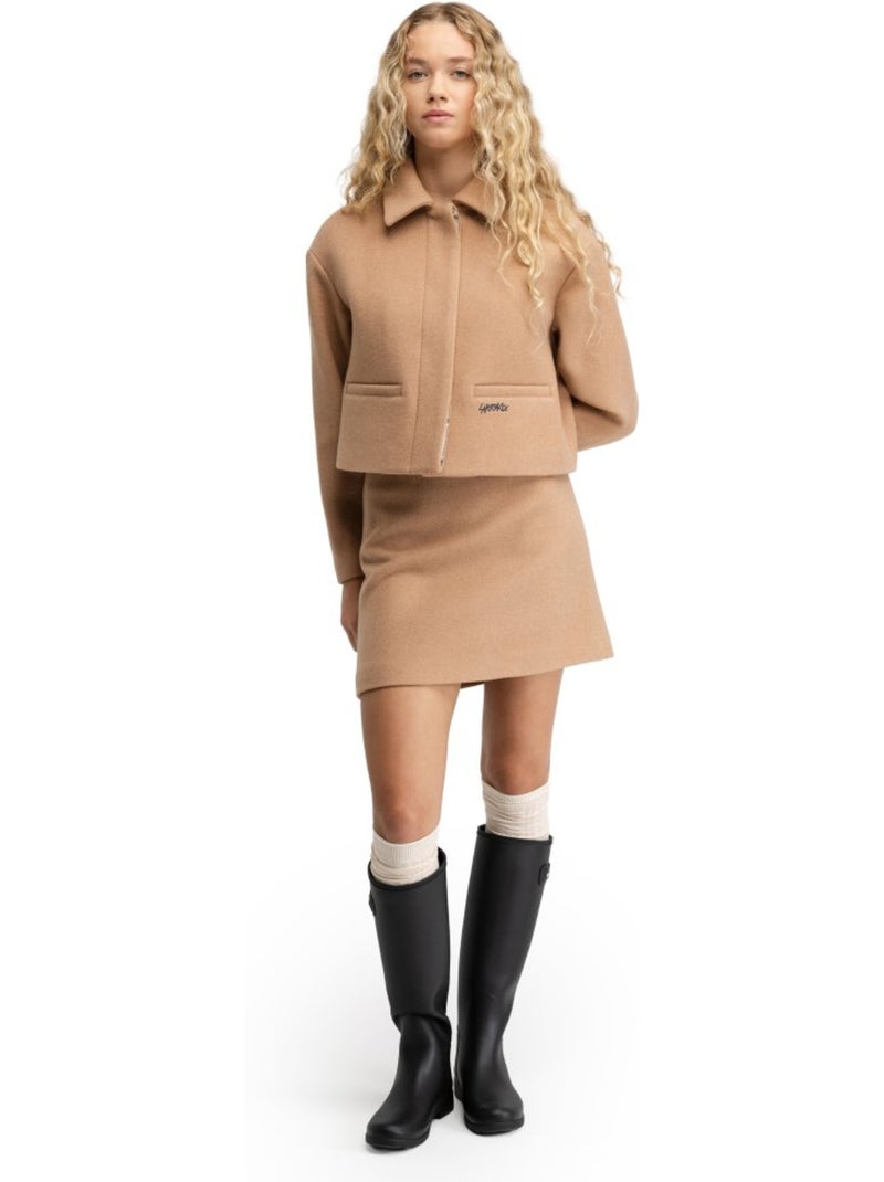 Falda corta lana mujer mujer tivoli-w sand Beige - Kiabi