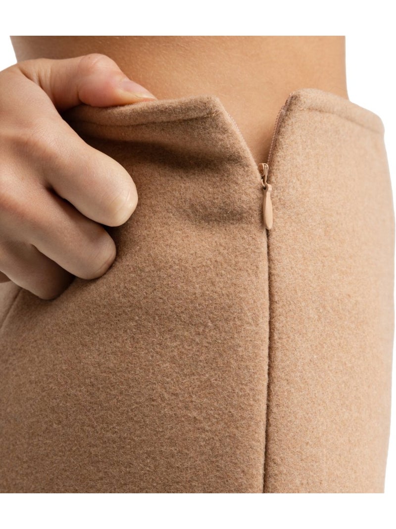 Falda corta lana mujer mujer tivoli-w sand Beige - Kiabi