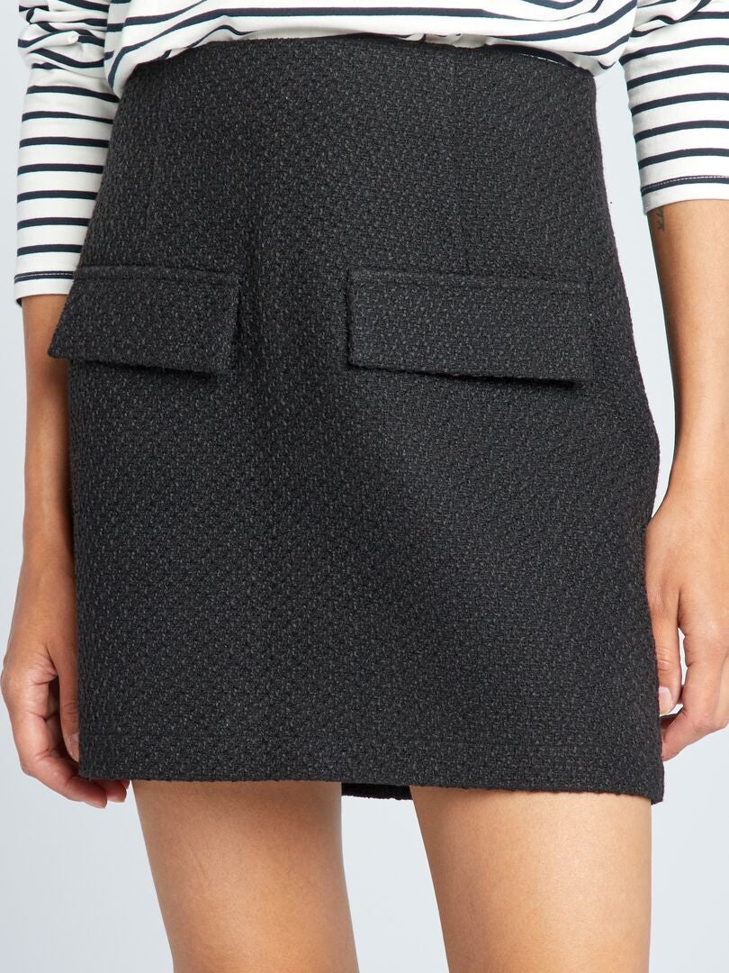 Falda corta NEGRO LISO - Kiabi