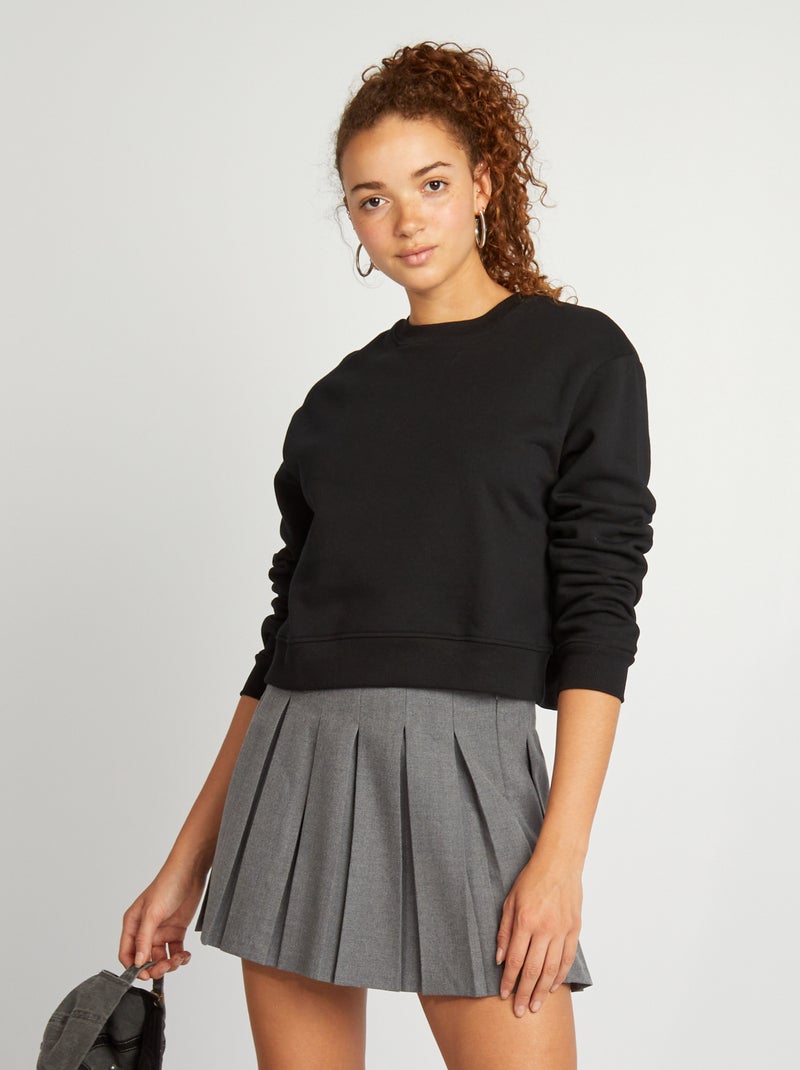 Falda corta plisada GRIS - Kiabi