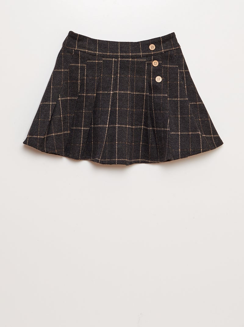 Falda corta plisada MARRON - Kiabi