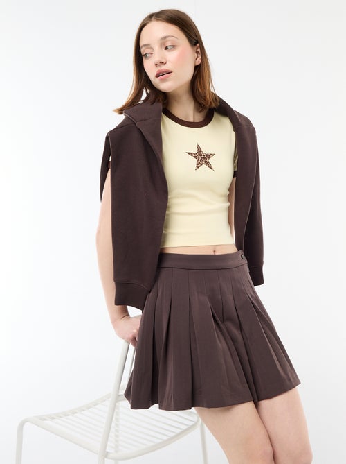 Falda corta plisada - Kiabi