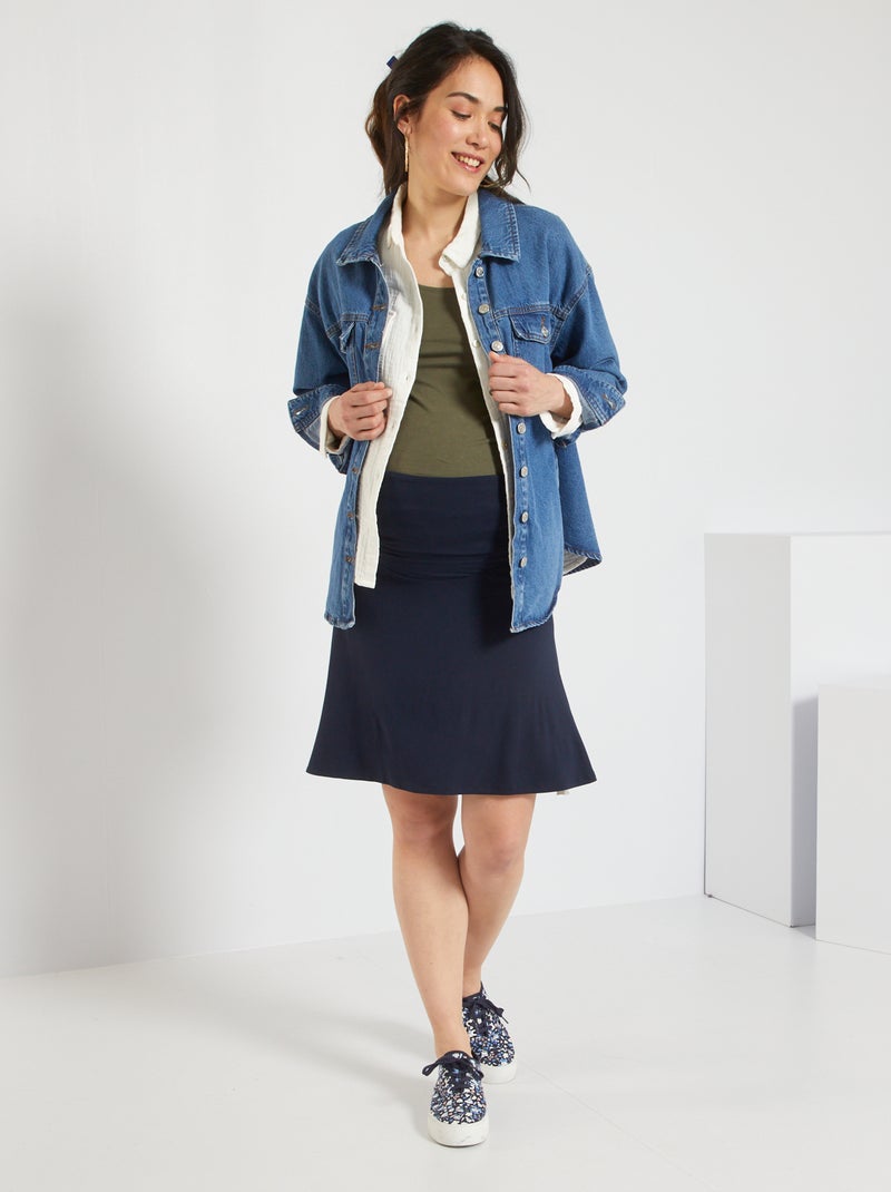 Falda corta premamá azul - Kiabi