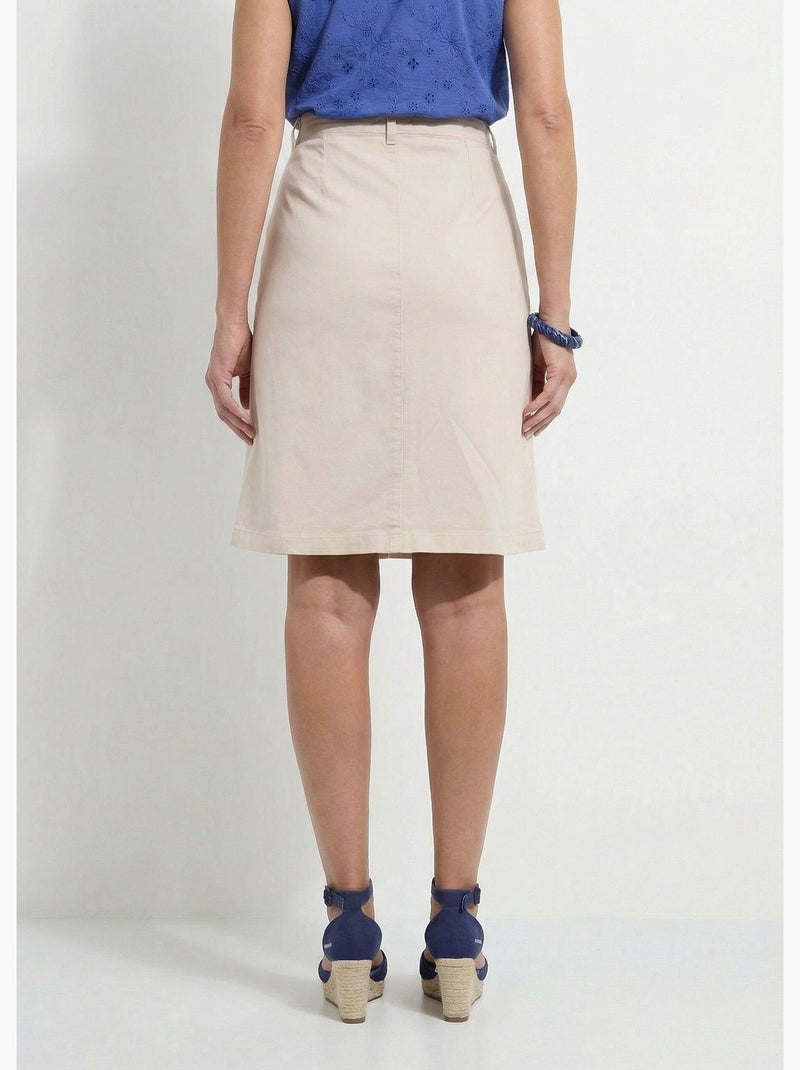Falda corta recta con bolsillos cargo, algodón elástico - Afibel Beige - Kiabi