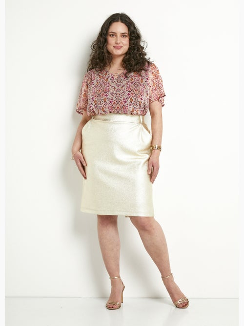 Falda corta recta vegana con revestimiento ultra suave - Kiabi