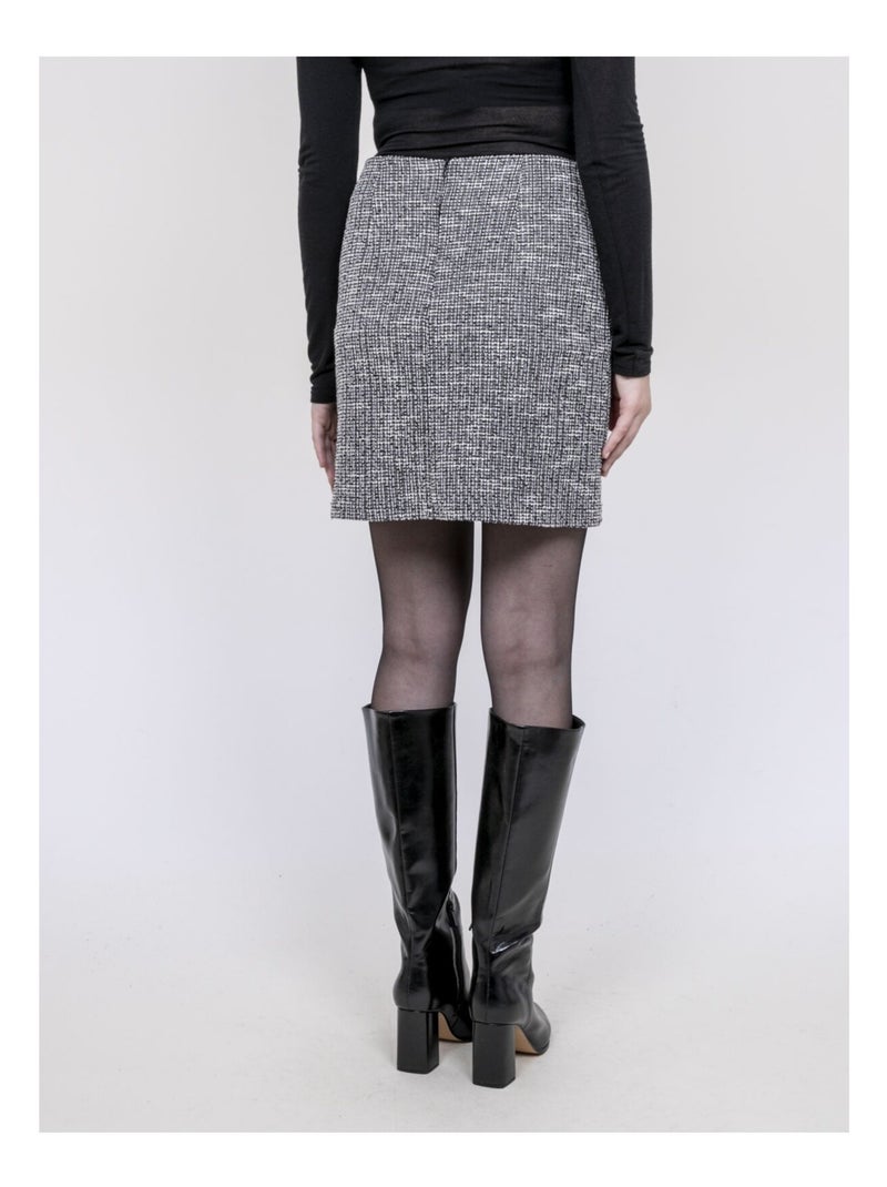 Falda corta texturizada XABOLIE Gris - Kiabi