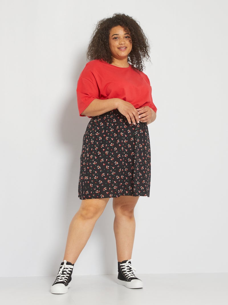 Falda corta vaporosa NEGRO - Kiabi