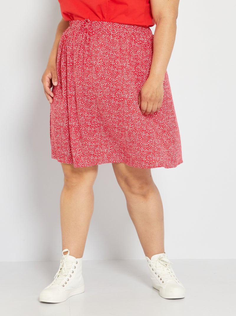 Falda corta vaporosa ROJO - Kiabi
