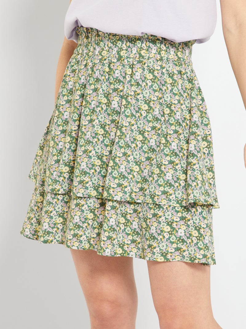 Falda corta volantes VERDE - Kiabi