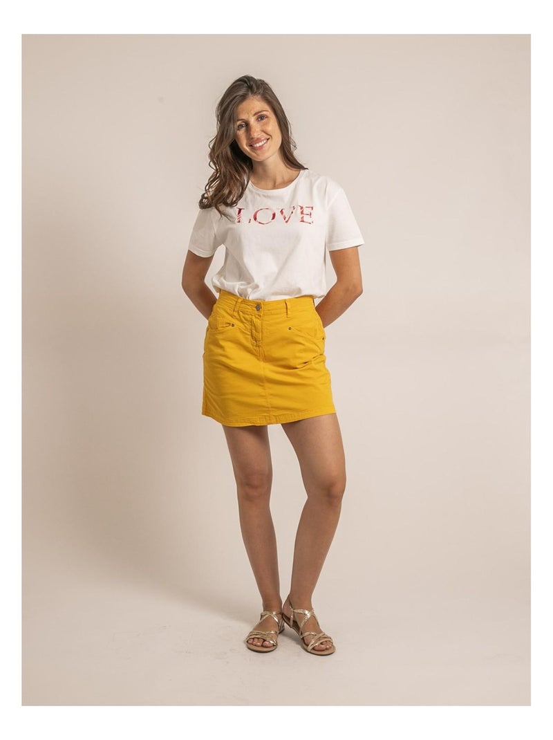 Falda corta XOMIA Mostaza - Kiabi