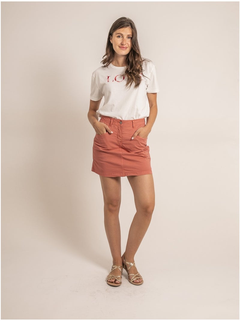 Falda corta XOMIA Naranja coral - Kiabi