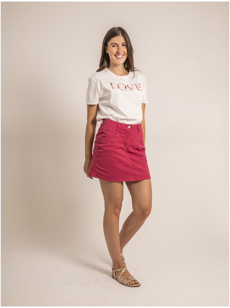 Falda corta XOMIA Rosa frambuesa - Kiabi
