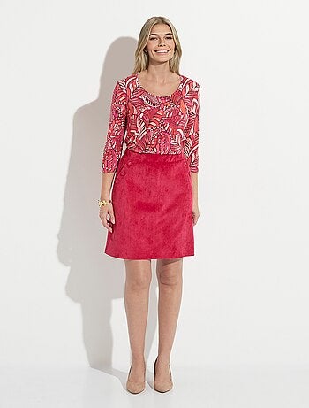 Falda corta y recta de pana con cintura semielástica - Afibel