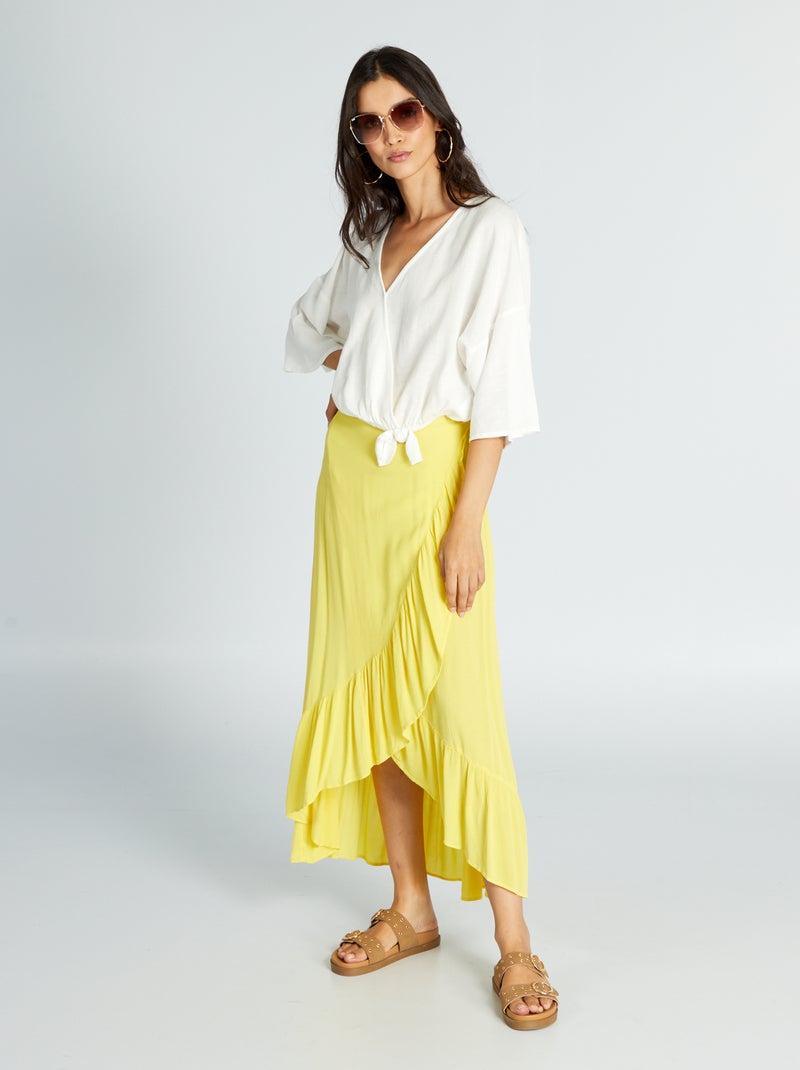 Falda cruzada anudada AMARILLO - Kiabi