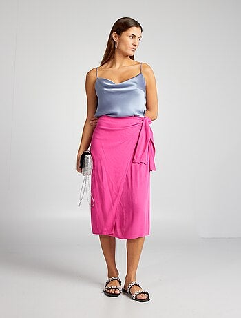Falda cordón Color Rosa | Faldas Mujer | NafNaf España