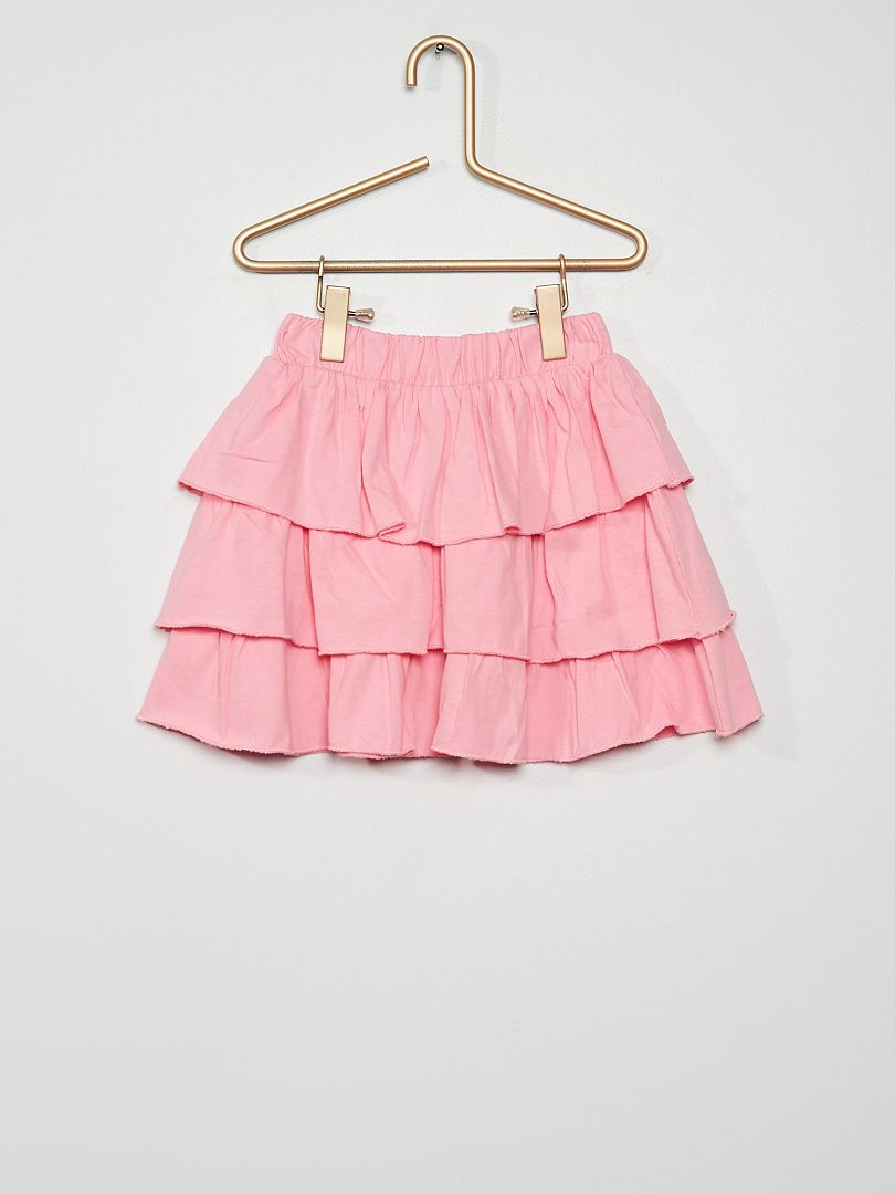 Falda de algodón con volantes - ROSA - Kiabi 7.00€