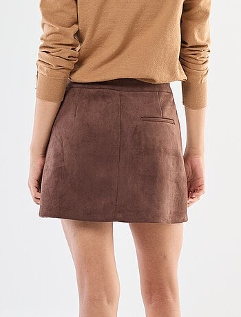 Falda de ante sintético con forro tipo short