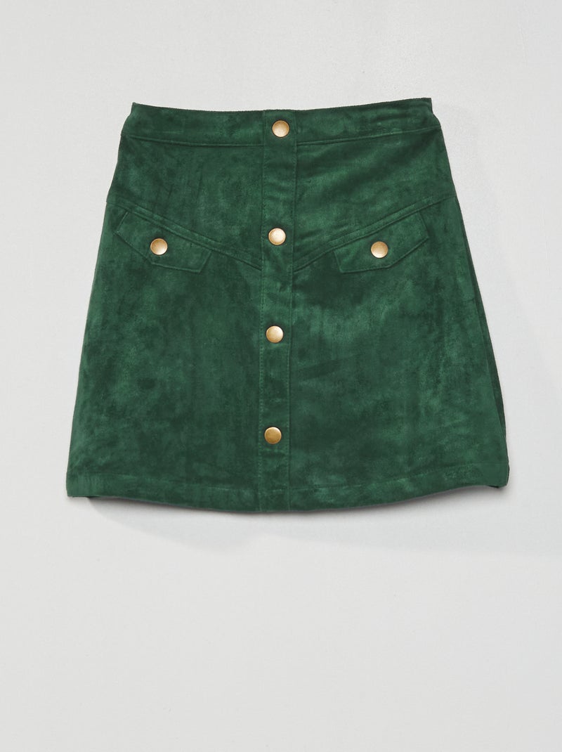Falda de ante verde gris - Kiabi