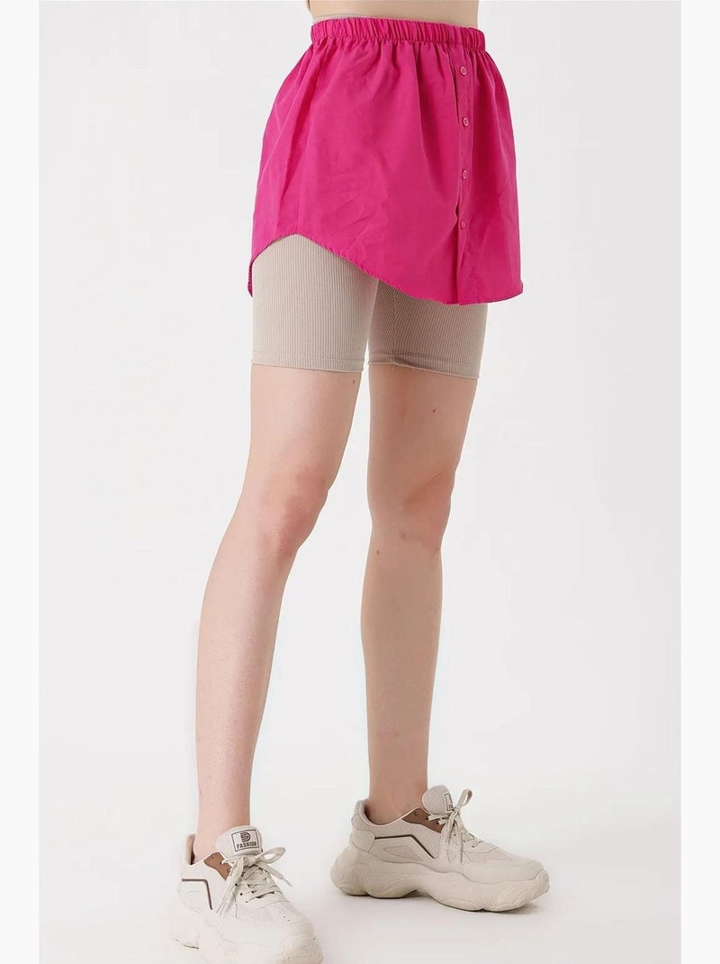 Falda de camisa base de sudadera y suéter bdart Rosa fluo/Solinotes - Kiabi