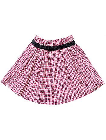 Falda de Entretiempo con Estampado Floral Rosa para Niña | LILOU