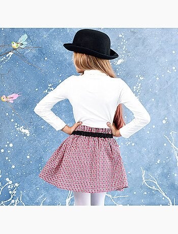 Falda de Entretiempo con Estampado Floral Rosa para Niña | LILOU