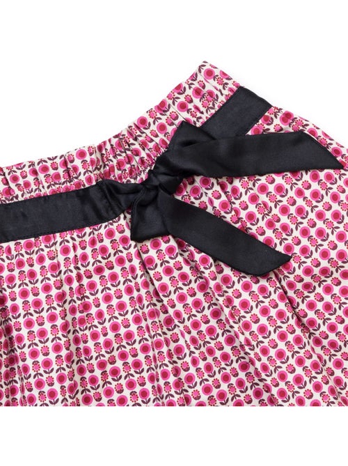 Falda de Entretiempo con Estampado Floral Rosa para Niña | LILOU - Kiabi