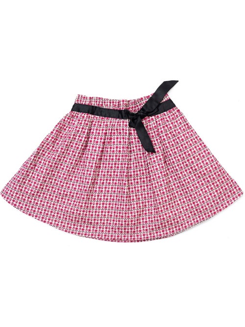 Falda de Entretiempo con Estampado Floral Rosa para Niña | LILOU - Kiabi