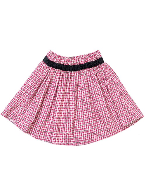 Falda de Entretiempo con Estampado Floral Rosa para Niña | LILOU - Kiabi