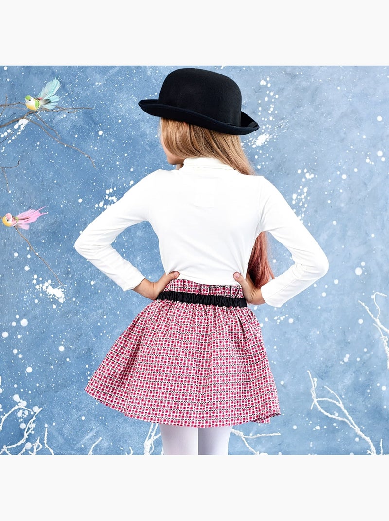 Falda de Entretiempo con Estampado Floral Rosa para Niña | LILOU Negro Rosa claro - Kiabi