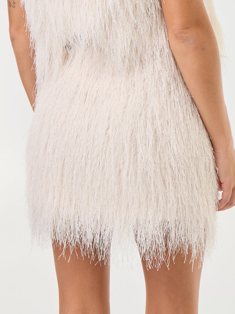 Falda de flecos Beige - Kiabi