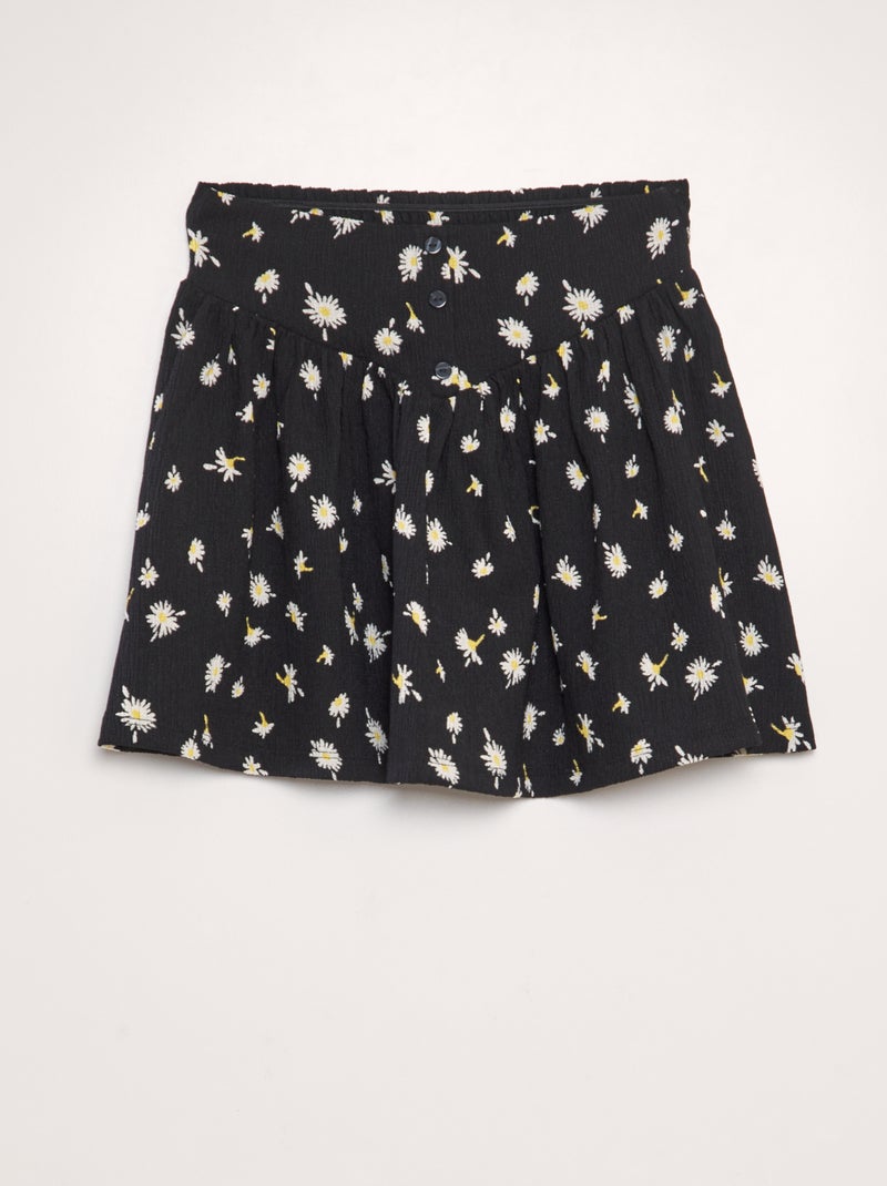 Falda de flores NEGRO - Kiabi