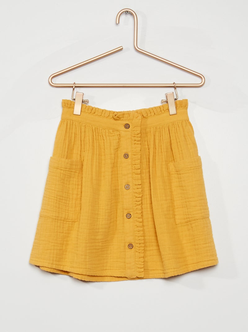 Falda de gasa de algodón AMARILLO - Kiabi