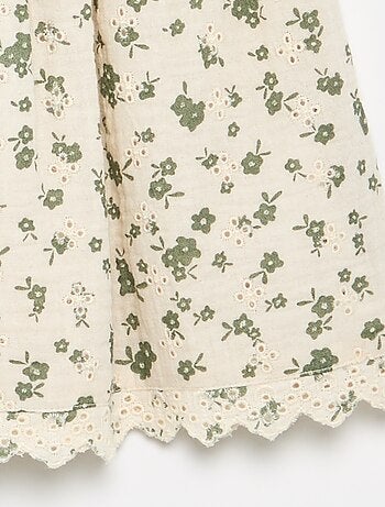 Falda de gasa de algodón estampada