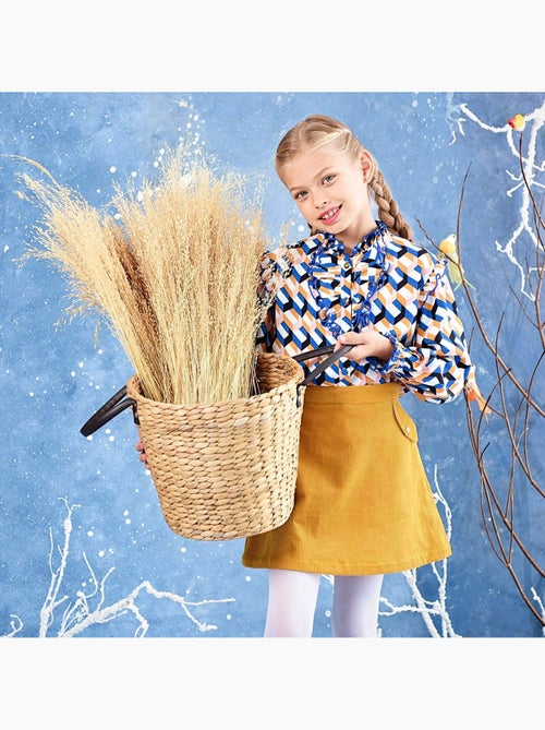 Falda de Invierno para Niña | Terciopelo Amarillo | VANESSA - Kiabi