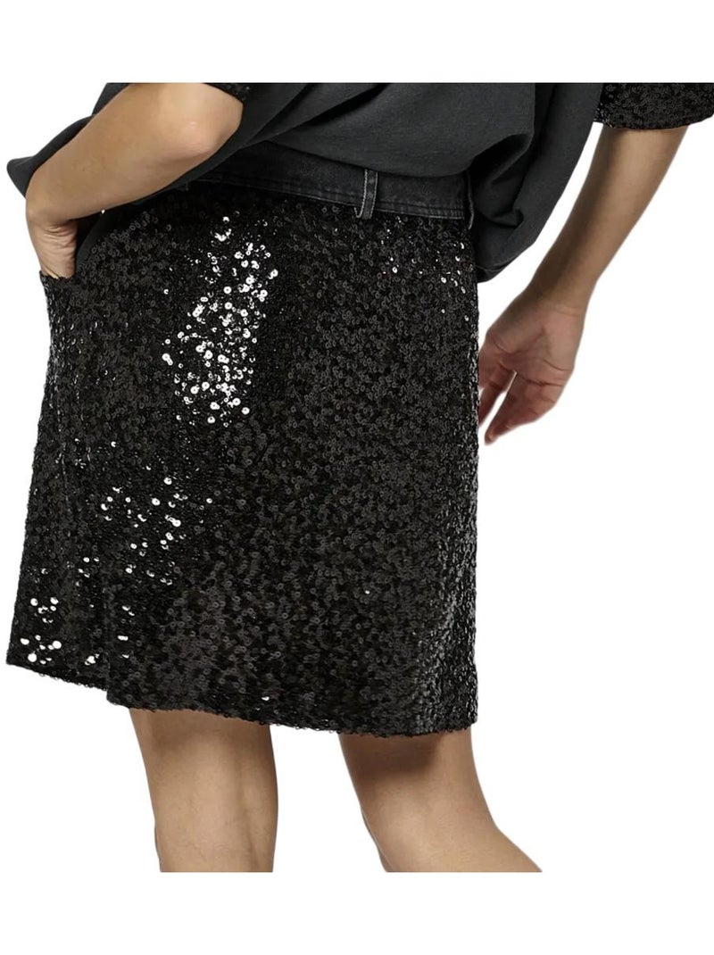 Falda de Lentejuelas para Mujer Kaporal Negro - Kiabi