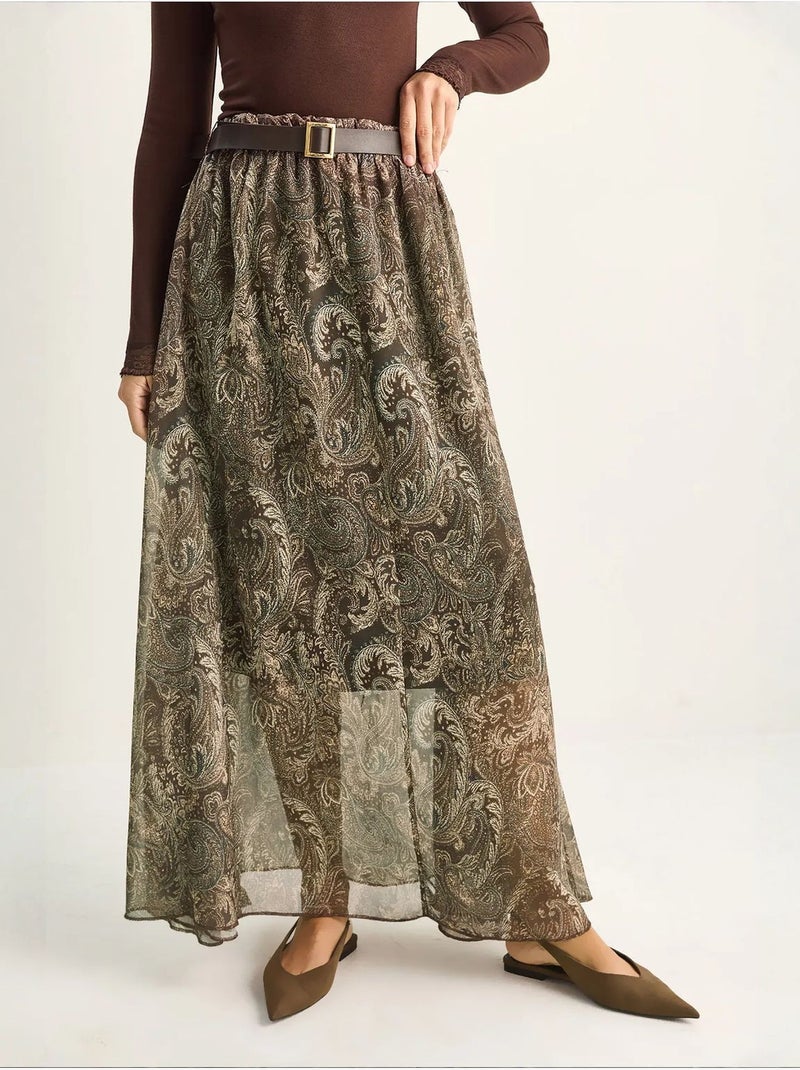 Falda de línea a en mezcla de algodón lucci Multicolor - Kiabi