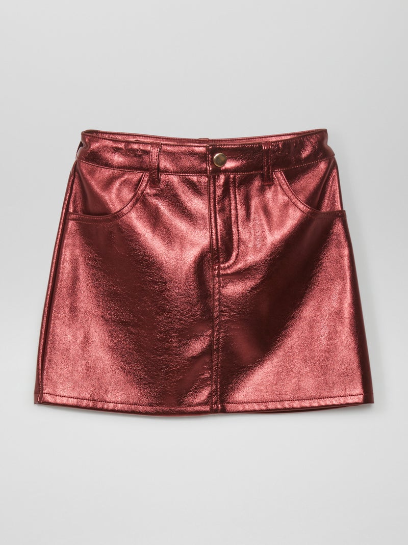 Falda de material sintético ROJO - Kiabi