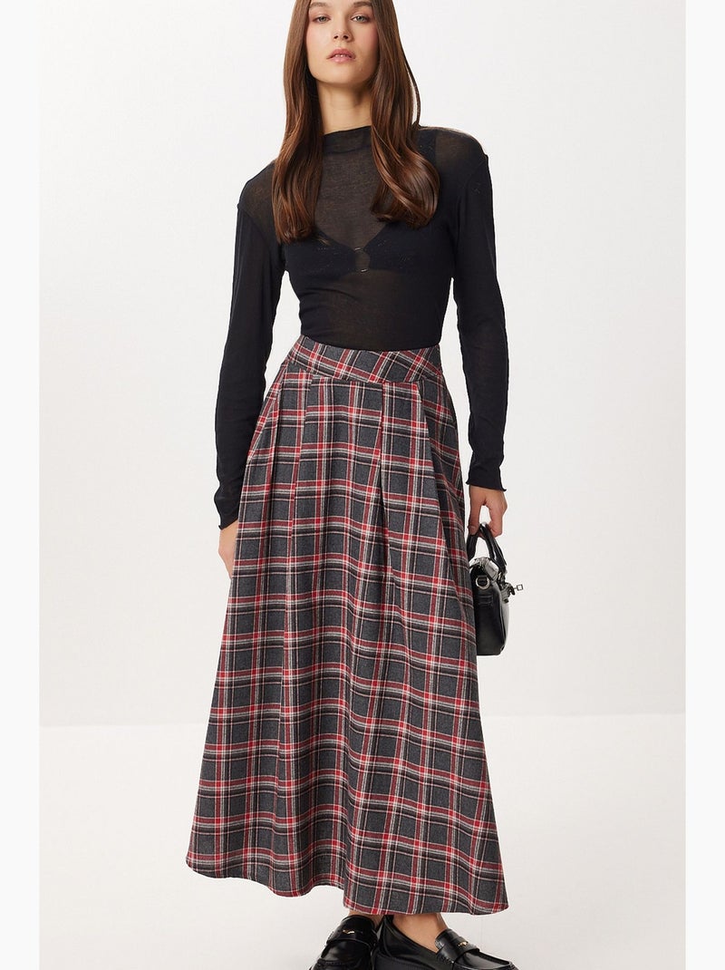 Falda de mujer istanbul Gris rojo blanco - Kiabi