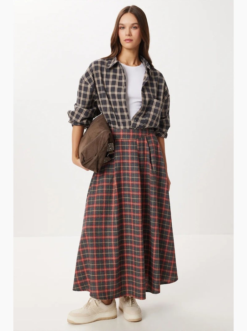 Falda de mujer istanbul Gris rojo - Kiabi