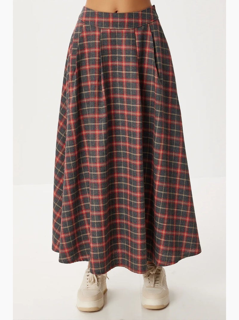 Falda de mujer istanbul Gris rojo - Kiabi