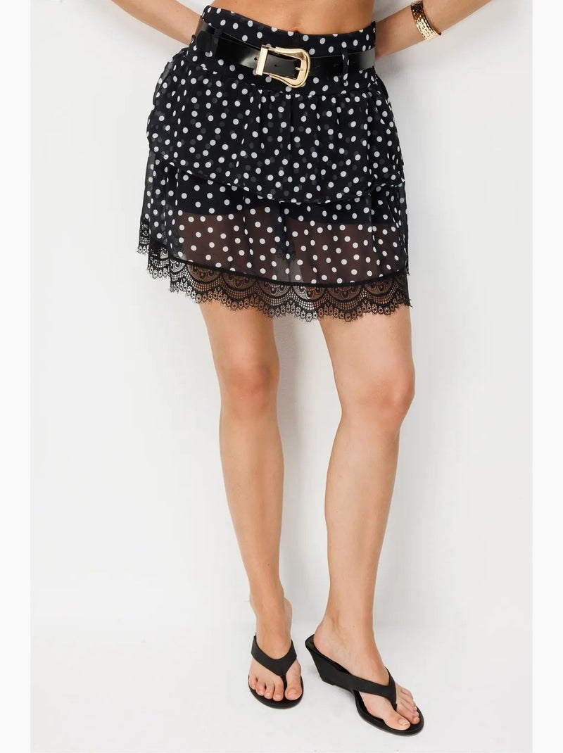 Falda de mujer mixray Negro - Kiabi